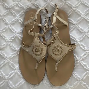 Jack Rogers Tan & Gold Sandal